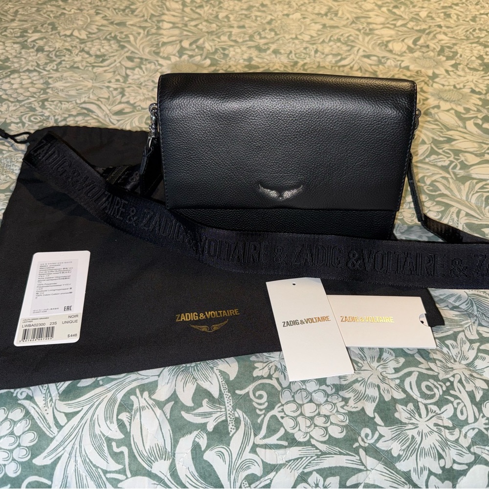 Zadig & Voltaire Black Leather Lolita Wings - Picture 2 of 5